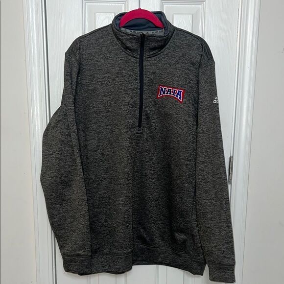 Adidas Gray Zip Up Sweater with Mock-Neck - Picture 1 of 7